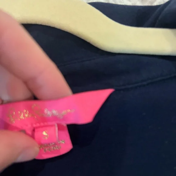 Lilly P three quarter sleeve navy polo . Excellent condition. Barely worn. - Picture 10 of 14